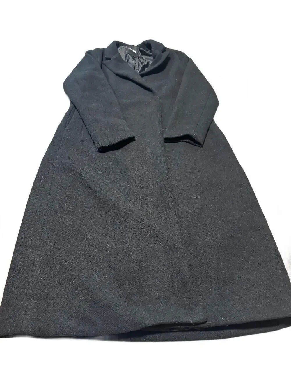 Fashion Nova Natalie Wool Trench Coat (XL) Black 50